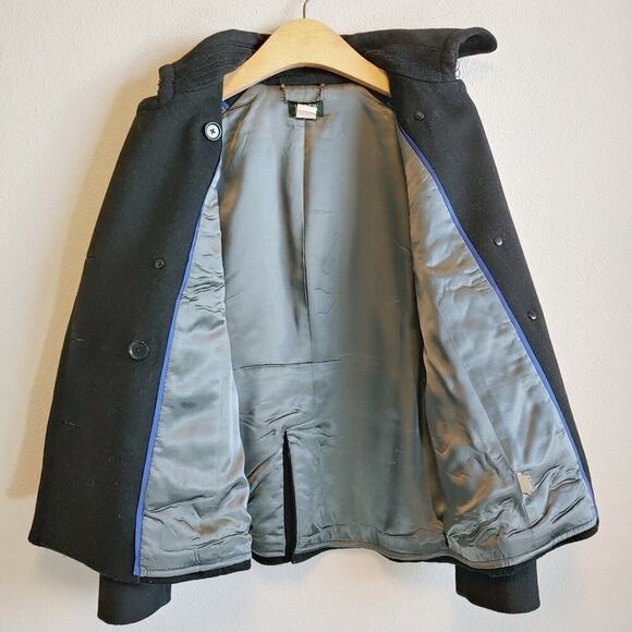 J. Crew Women's Black Wool Double Breasted Pea Coat Sz M Academia Preppy Winter - Picture 12 of 12